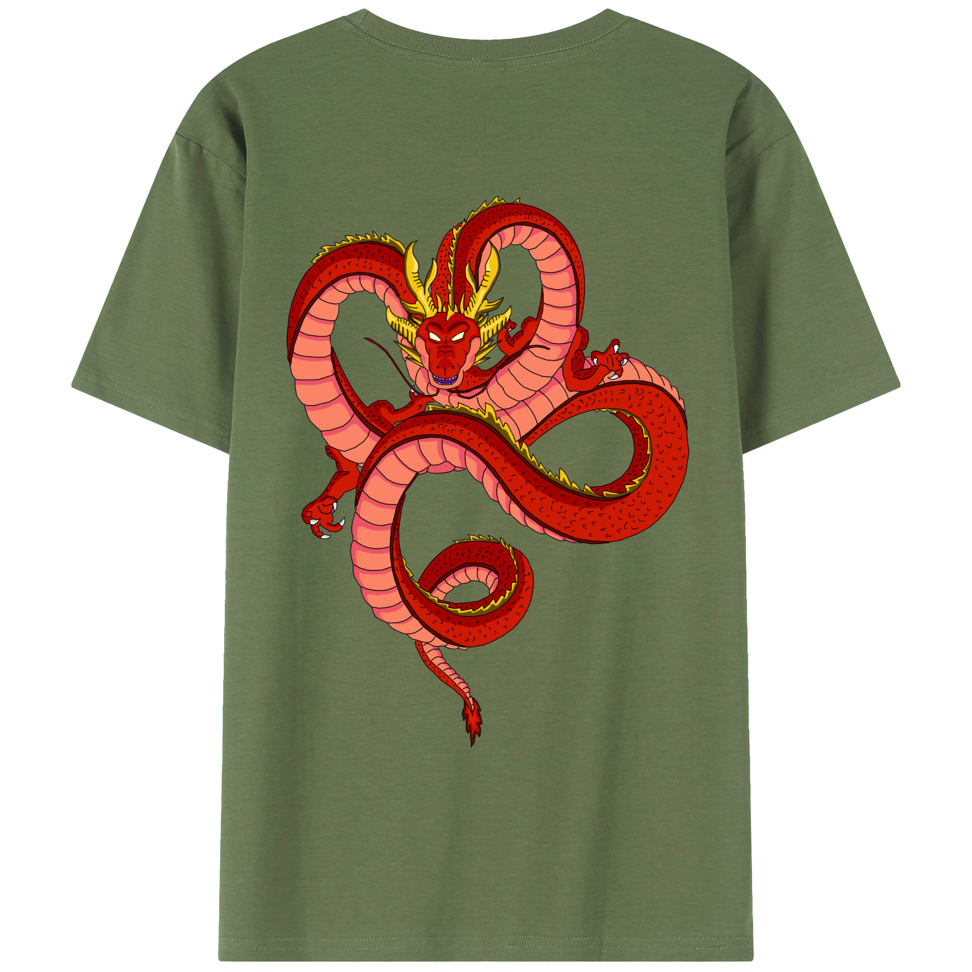 （画像用） ドラゴンボール 神龍 シェンロン DRAGON BALL Shenron 綿100％ メンズ半袖Tシャツ（バックプリント） 通気性